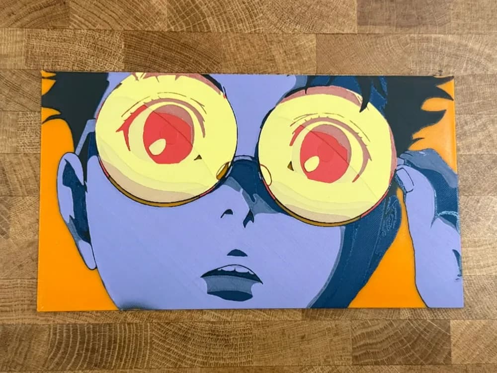 Dan da Dan - Okarun Face Pop Art by Pretty Okay Prints HueForge model: Dan da Dan - Okarun Face Pop Art by Pretty Okay Prints