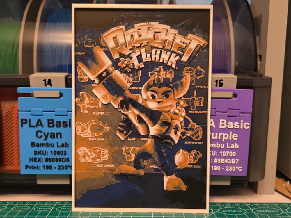 Ratchet & Clank Poster - Hueforge Art by Lumpy3D HueForge model: Ratchet & Clank Poster - Hueforge Art by Lumpy3D