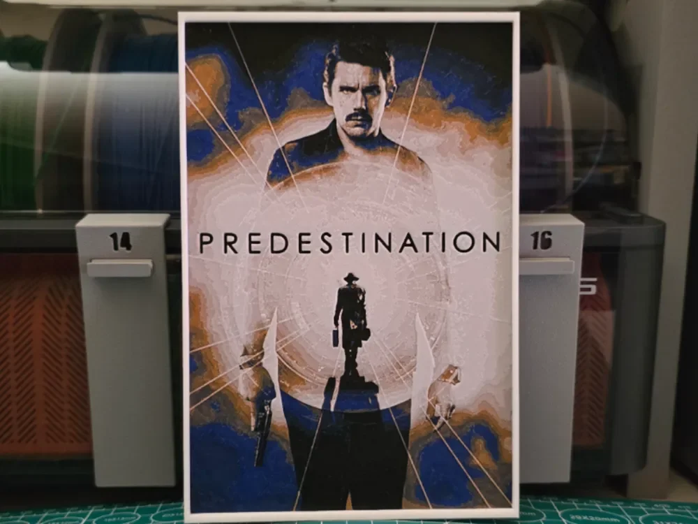 Predestination Movie Poster - Hueforge Art by Lumpy3D HueForge model: Predestination Movie Poster - Hueforge Art by Lumpy3D