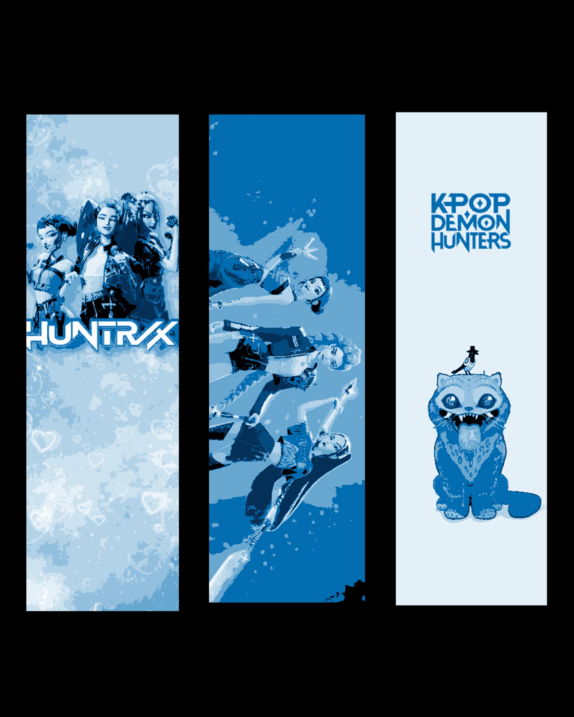 Fan art bookmarks of the girls from Kpop Demon Hunters by BooneCo3d HueForge model: Fan art bookmarks of the girls from Kpop Demon Hunters by BooneCo3d