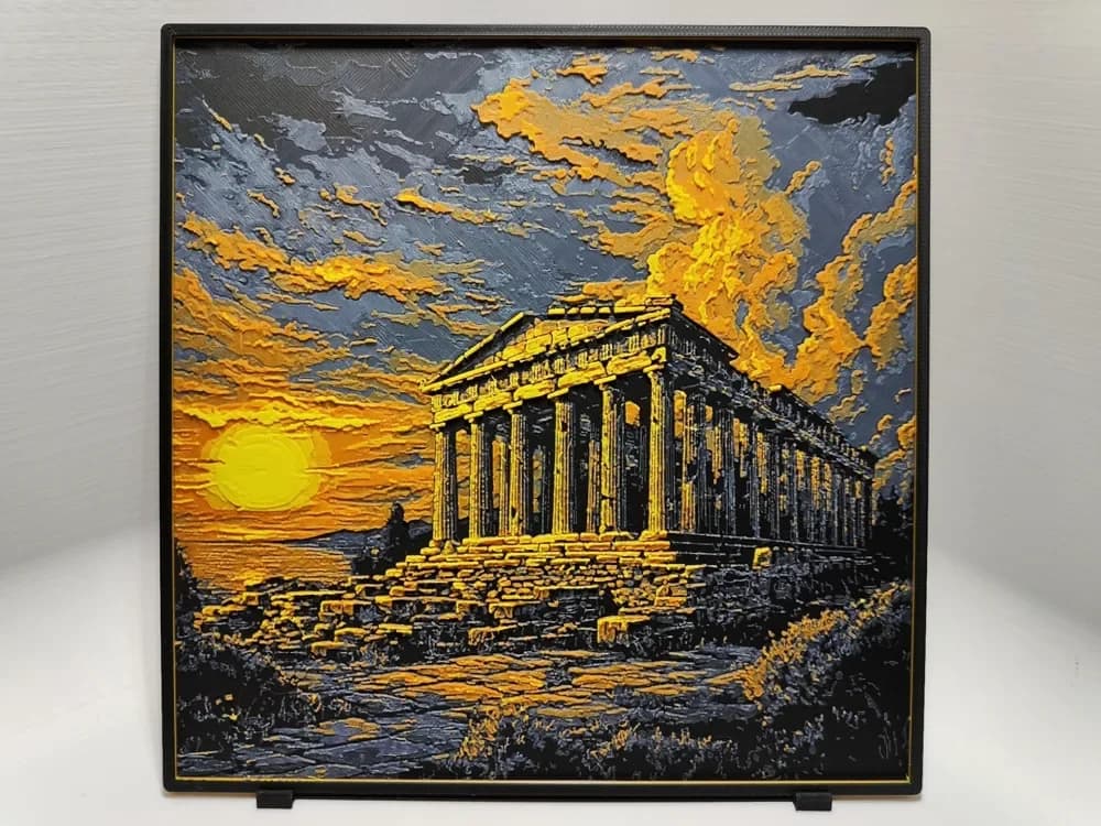Acropolis Sunset - Hueforge by BeaN HueForge model: Acropolis Sunset - Hueforge by BeaN