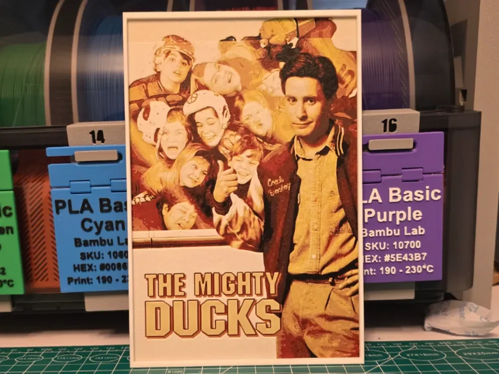 The Mighty Ducks Movie Poster - Hueforge Art by Lumpy3D HueForge model: The Mighty Ducks Movie Poster - Hueforge Art by Lumpy3D