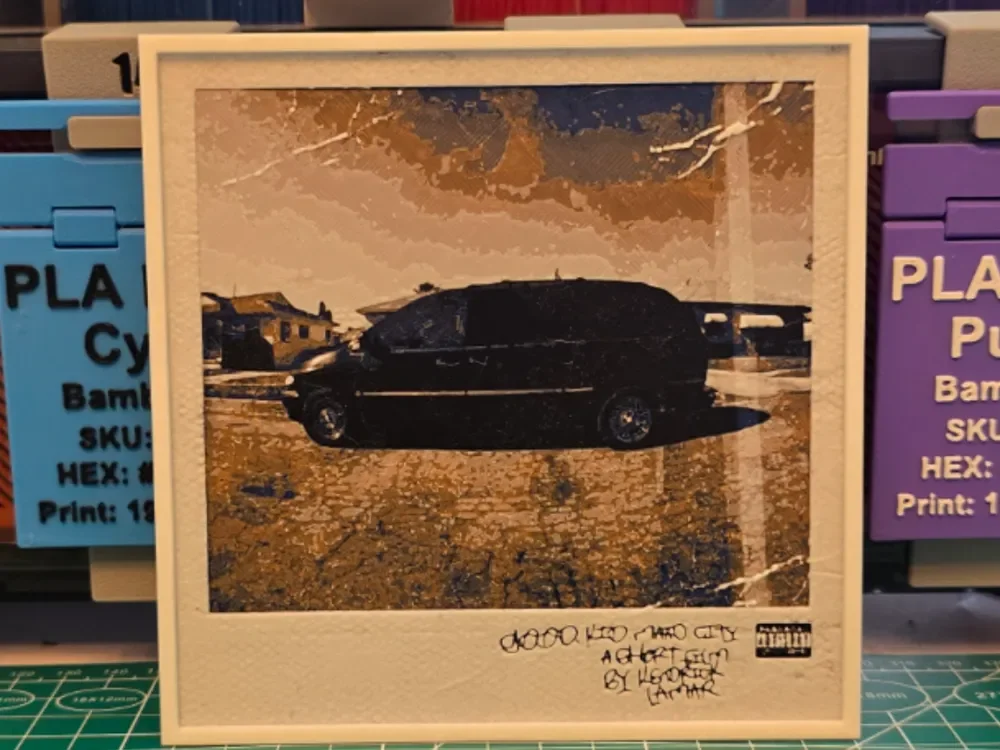 Kendrick Lamar "good kid, m.A.A.d city" Album Art by Lumpy3D HueForge model: Kendrick Lamar "good kid, m.A.A.d city" Album Art by Lumpy3D