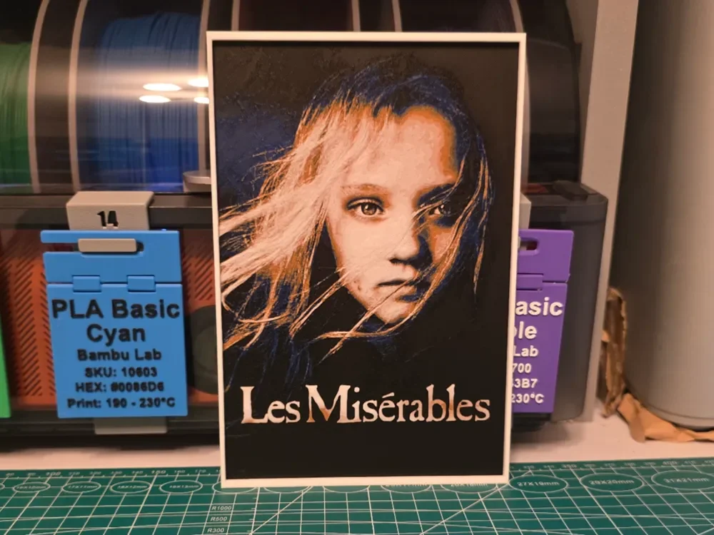 HueForge model: Les Misérables Movie Poster - Hueforge Art by Lumpy3D