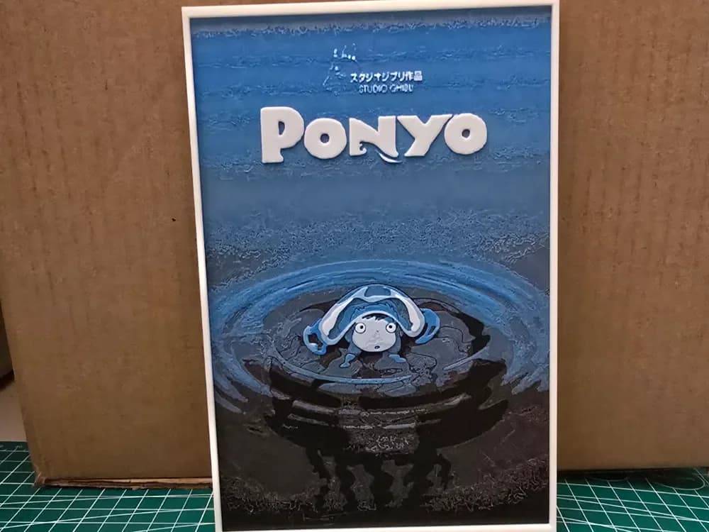 Ponyo Movie Poster - Hueforge Art by Lumpy3D HueForge model: Ponyo Movie Poster - Hueforge Art by Lumpy3D