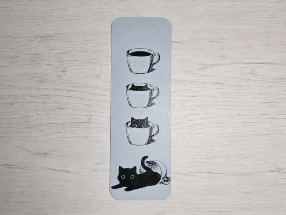 Coffe Cat Bookmark by Atrus Design HueForge model: Coffe Cat Bookmark by Atrus Design
