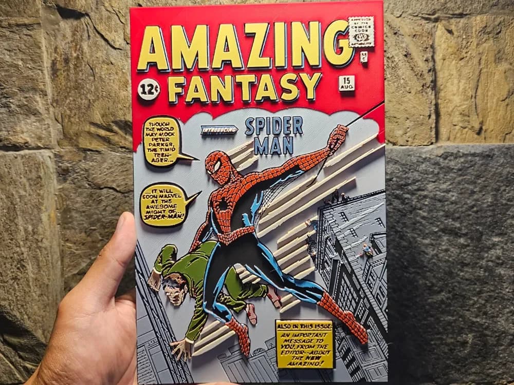 Amazing Fantasy #15 (1962) Spiderman Hueforge by Loki HueForge model: Amazing Fantasy #15 (1962) Spiderman Hueforge by Loki