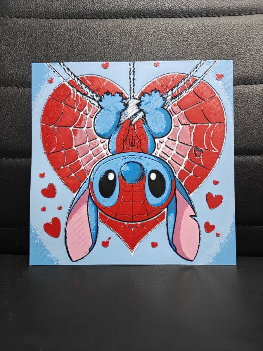 Stitch Spider-Man by TheHueforgeLady HueForge model: Stitch Spider-Man by TheHueforgeLady