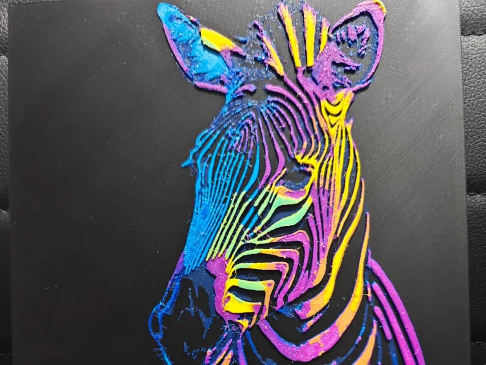 Zebra Pop Art 1 AMS only by TheHueforgeLady HueForge model: Zebra Pop Art 1 AMS only by TheHueforgeLady