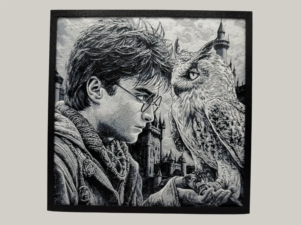 Harry Potter - Line Drawing Style by Canadian Gamer HueForge model: Harry Potter - Line Drawing Style by Canadian Gamer
