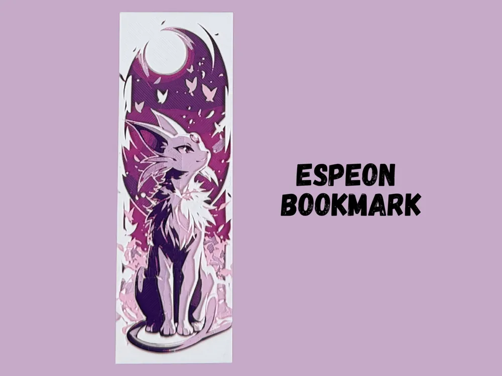 HueForge model: Espeon - Pokemon Bookmark - 2025 Year of Eevee by Canadian Gamer