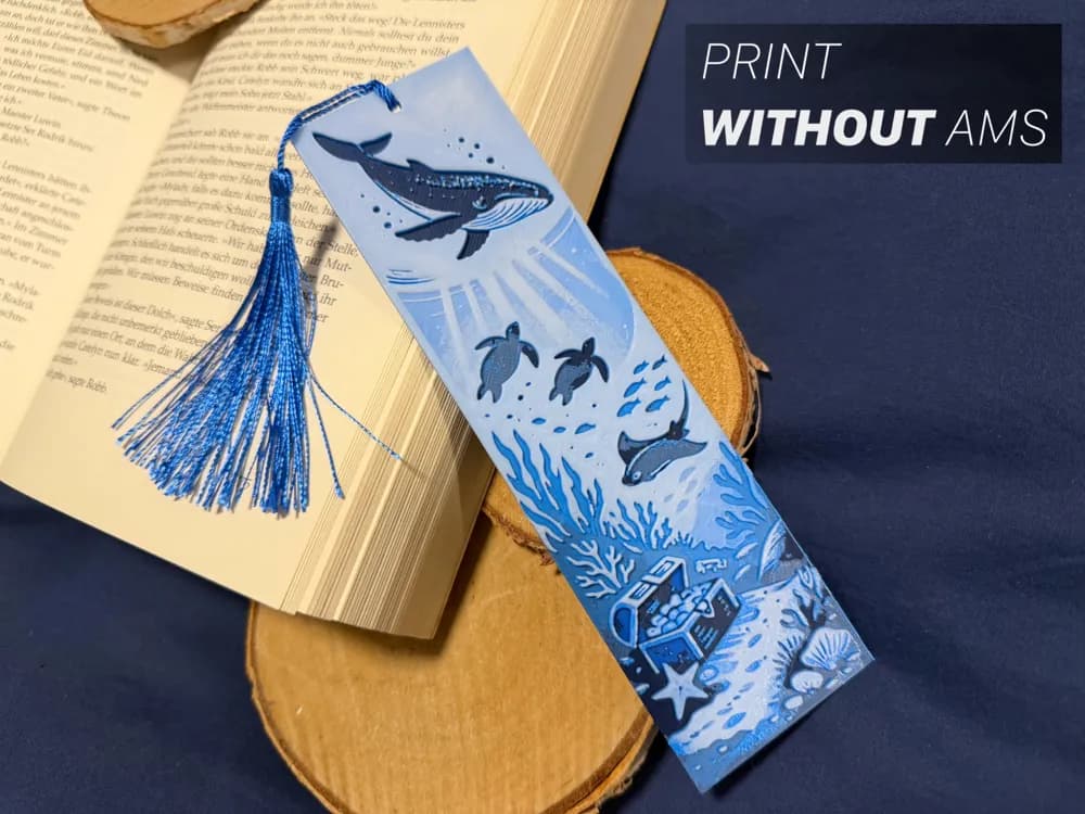 Sealife Underwater Bookmark by Loupes HueForge model: Sealife Underwater Bookmark by Loupes