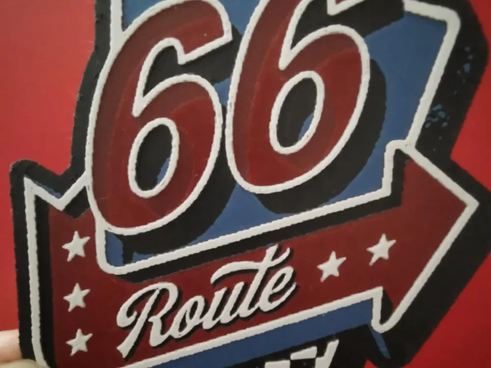 ROUTE 66 PLAQUE VINTAGE HUEFORGE ROUTE 66 PLAQUE VINTAGE HUEFORGE