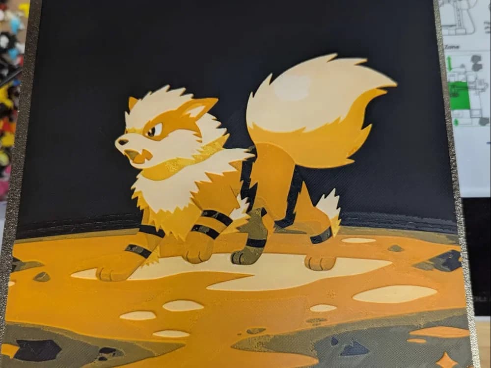 hueforge arcanin Arcanine by ZombiePaint3D HueForge model: hueforge arcanin Arcanine by ZombiePaint3D