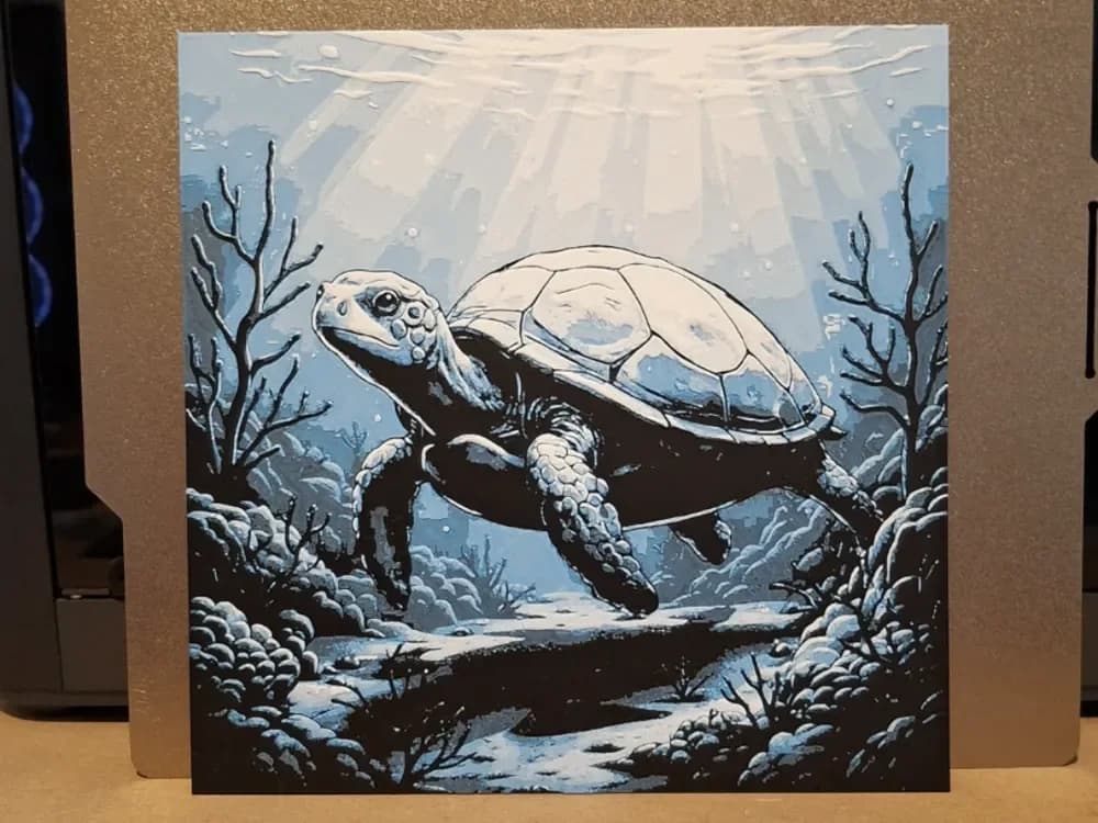 Sea turtle - hueforge - 3 colours by 3dGlow HueForge model: Sea turtle - hueforge - 3 colours by 3dGlow