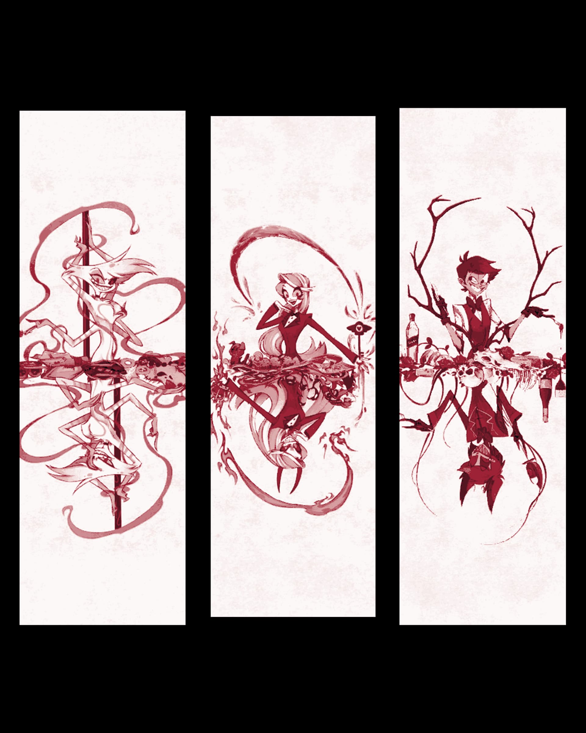 Hazbin Hotel Character Fanart - set of Bookmarks by BooneCo3d HueForge model: Hazbin Hotel Character Fanart - set of Bookmarks by BooneCo3d