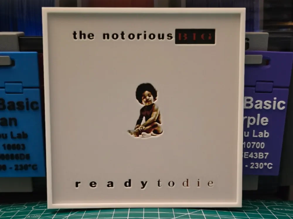 The Notorious B.I.G. "Ready to Die" Album Art by Lumpy3D HueForge model: The Notorious B.I.G. "Ready to Die" Album Art by Lumpy3D