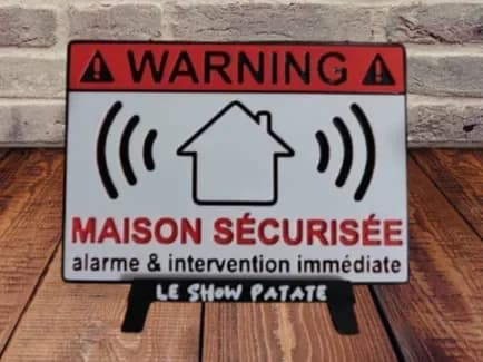 Home alarm sign by leshowpatate HueForge model: Home alarm sign by leshowpatate