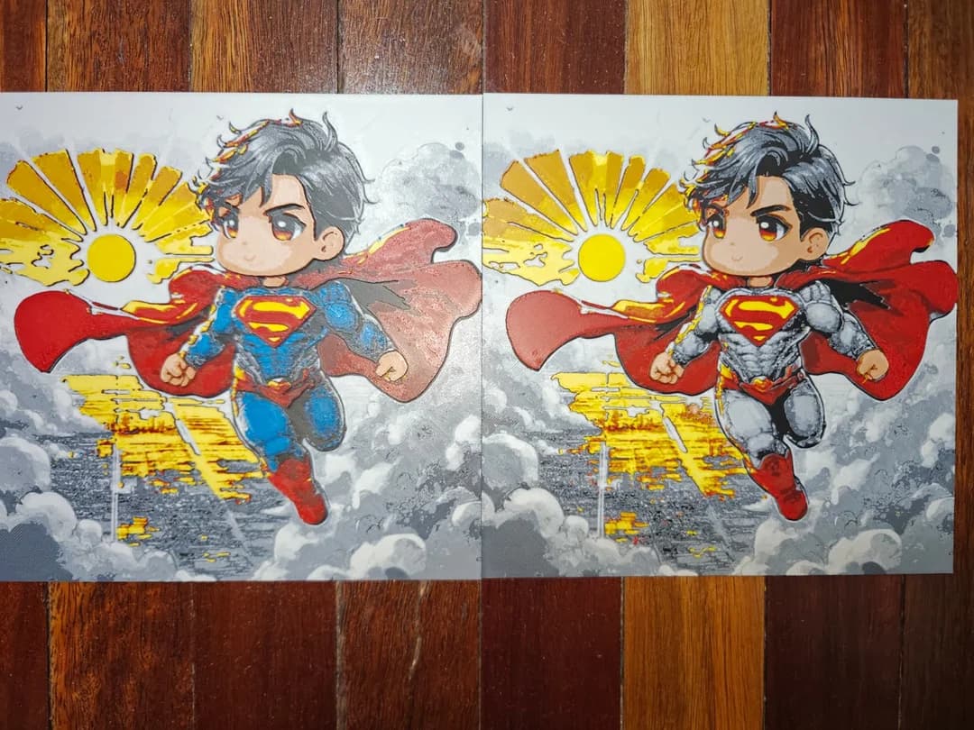 HueForge model: Chibi Superman by TheHueforgeLady