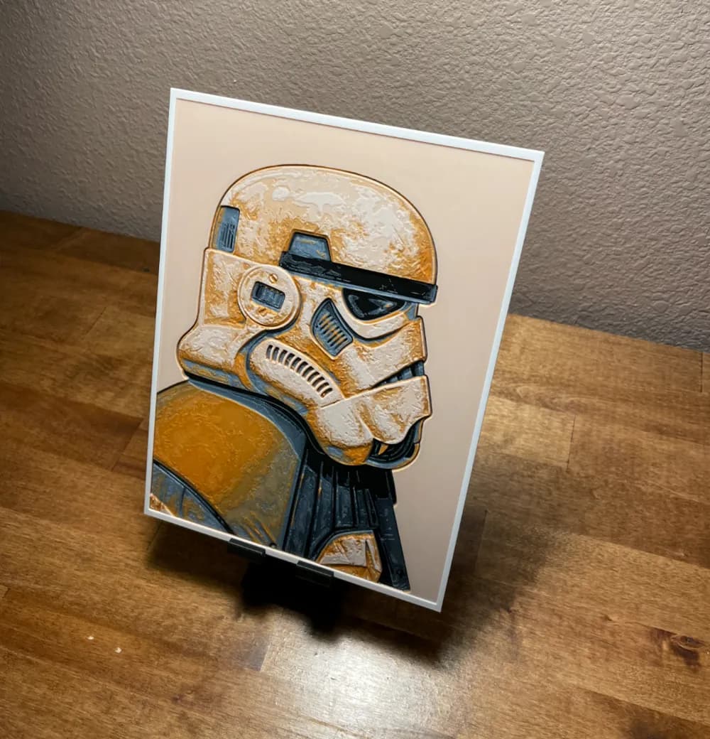 HueForge model: Hueforge - Star Wars - Sandtrooper Side View by Cloudy Nostalgia