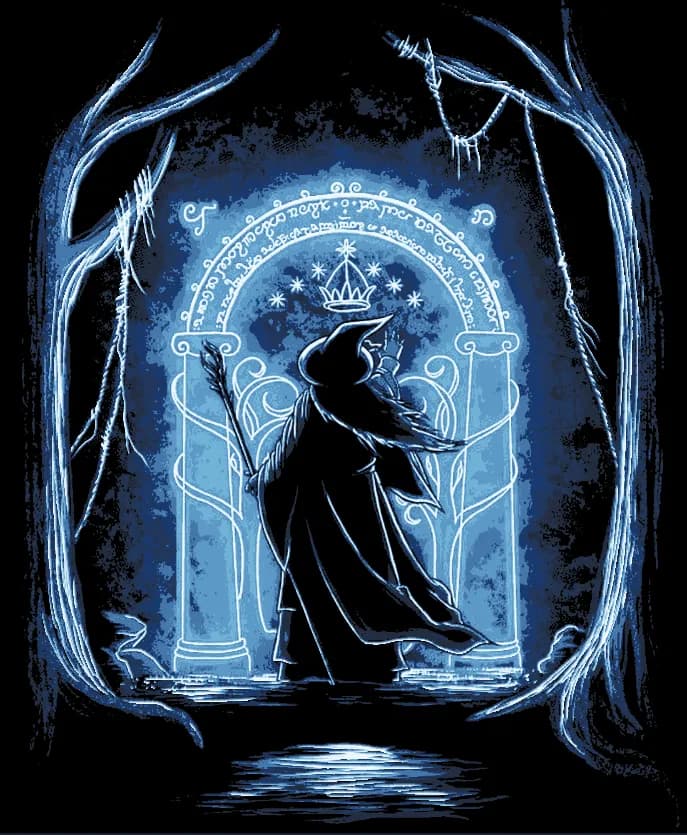 HueForge model: Hueforge - Lord of the Rings - Gandalf Doors Durin by Cloudy Nostalgia