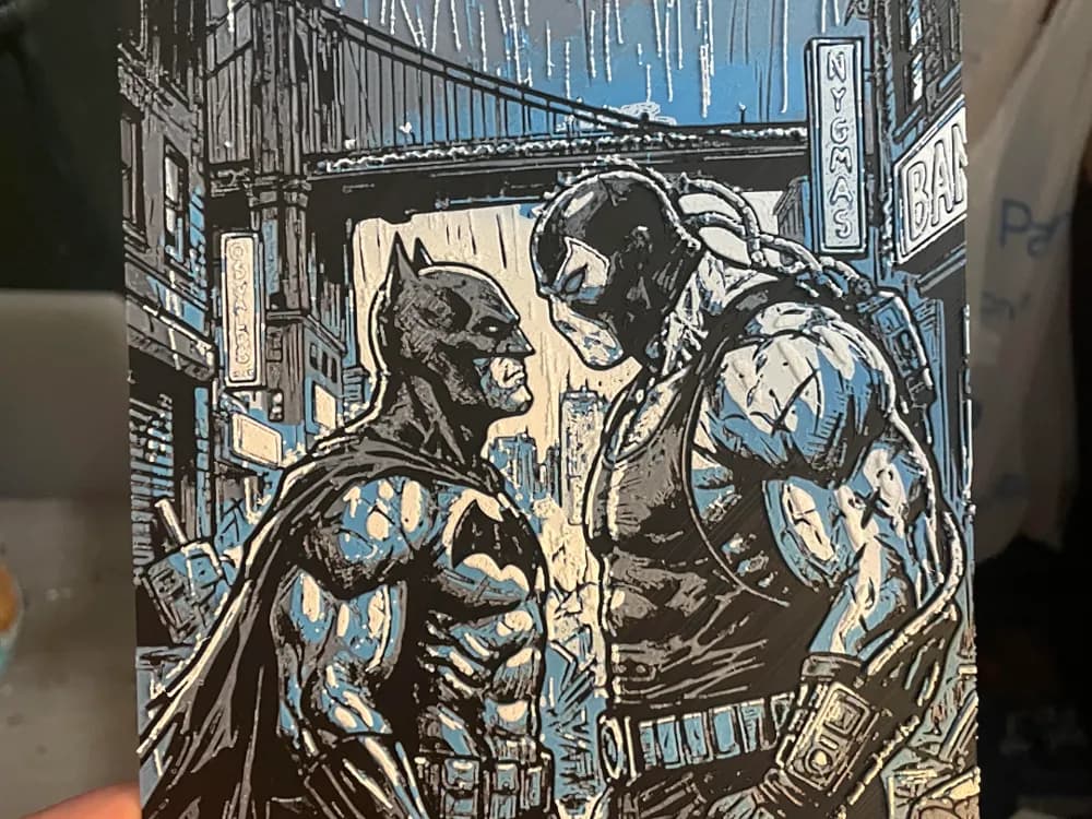 Batman VS Bane Hueforge by Advancedtechworldwide HueForge model: Batman VS Bane Hueforge by Advancedtechworldwide