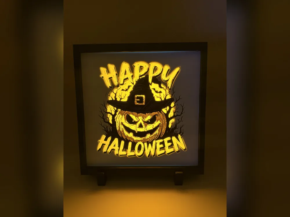 Happy Halloween Witch Pumpkin HueForge Print Happy Halloween Witch Pumpkin HueForge Print