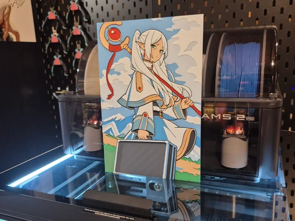 Frieren - Anime HueForge Wallart by Glitch Kitten HueForge model: Frieren - Anime HueForge Wallart by Glitch Kitten