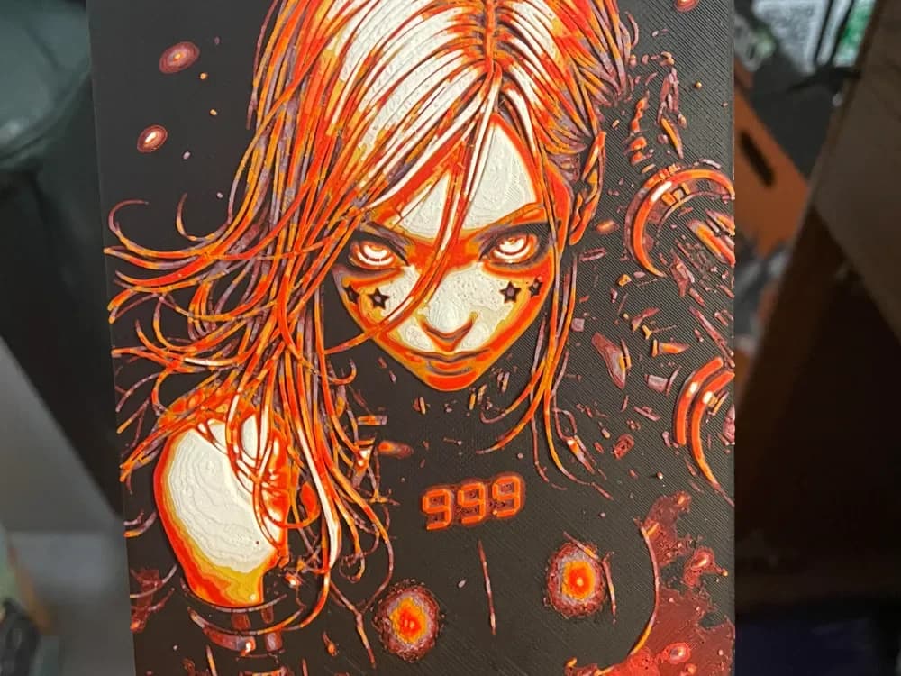 Cyborg Woman 999 Hueforge by Advancedtechworldwide HueForge model: Cyborg Woman 999 Hueforge by Advancedtechworldwide