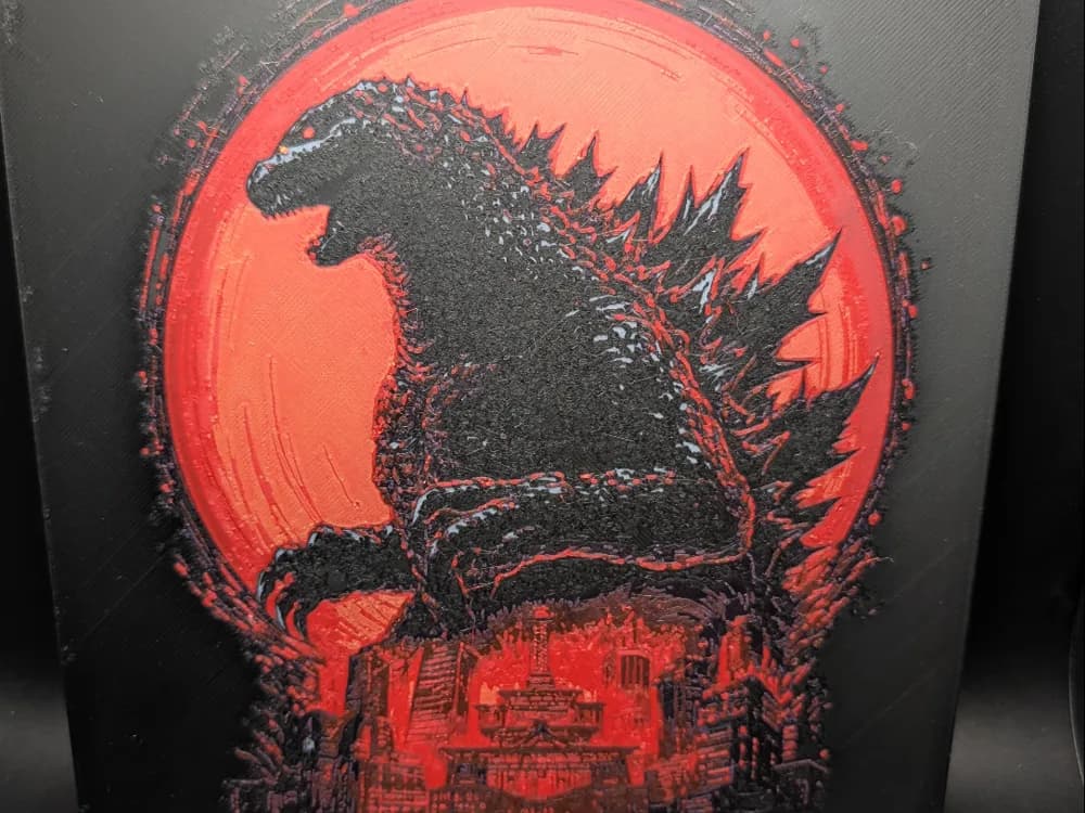Godzilla Hueforge by the_bearded_jedi HueForge model: Godzilla Hueforge by the_bearded_jedi