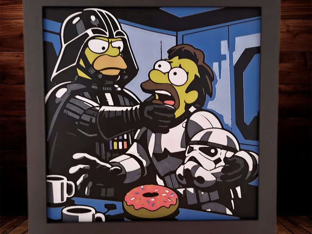 Darth Homer - Simpsons by Side Quest Hues HueForge model: Darth Homer - Simpsons by Side Quest Hues