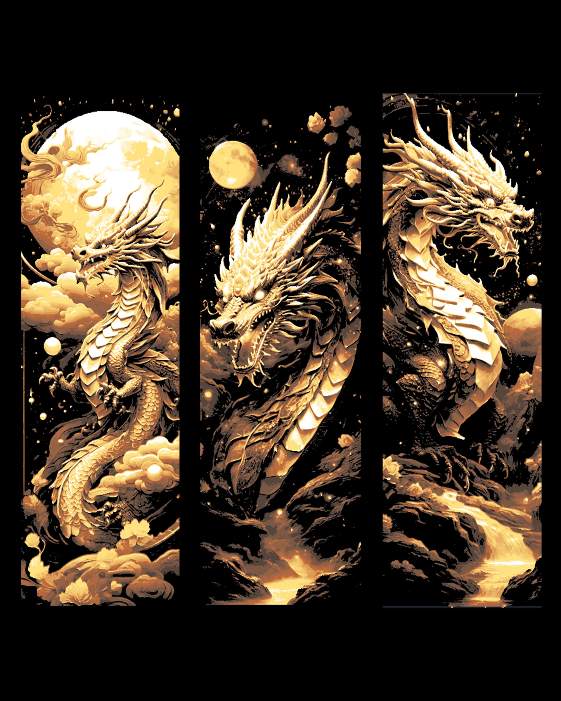 The brilliance of the Golden Dragon - Friday upload set of bookmarks by BooneCo3d HueForge model: The brilliance of the Golden Dragon - Friday upload set of bookmarks by BooneCo3d