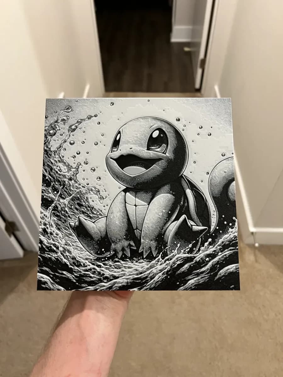 Squirtle Playing in Water Art Hueforge by RP47 Designs HueForge model: Squirtle Playing in Water Art Hueforge by RP47 Designs