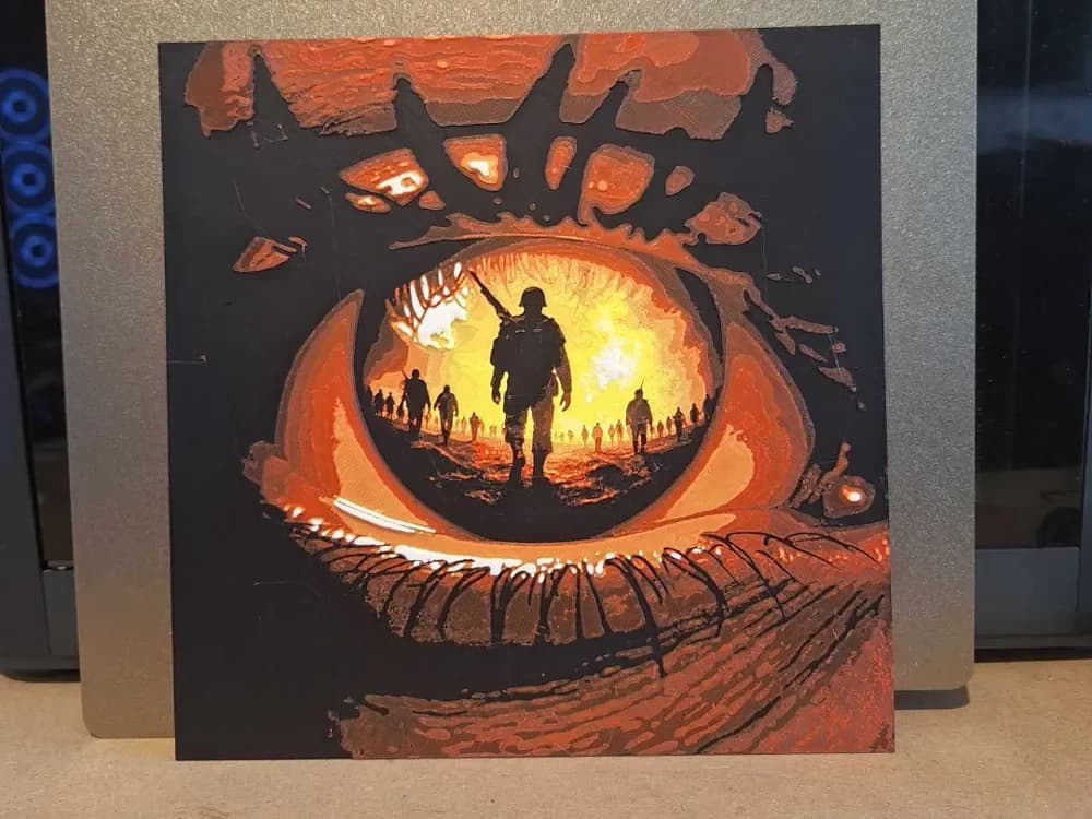 Through the eye - hueforge - 4 colour by 3dGlow HueForge model: Through the eye - hueforge - 4 colour by 3dGlow