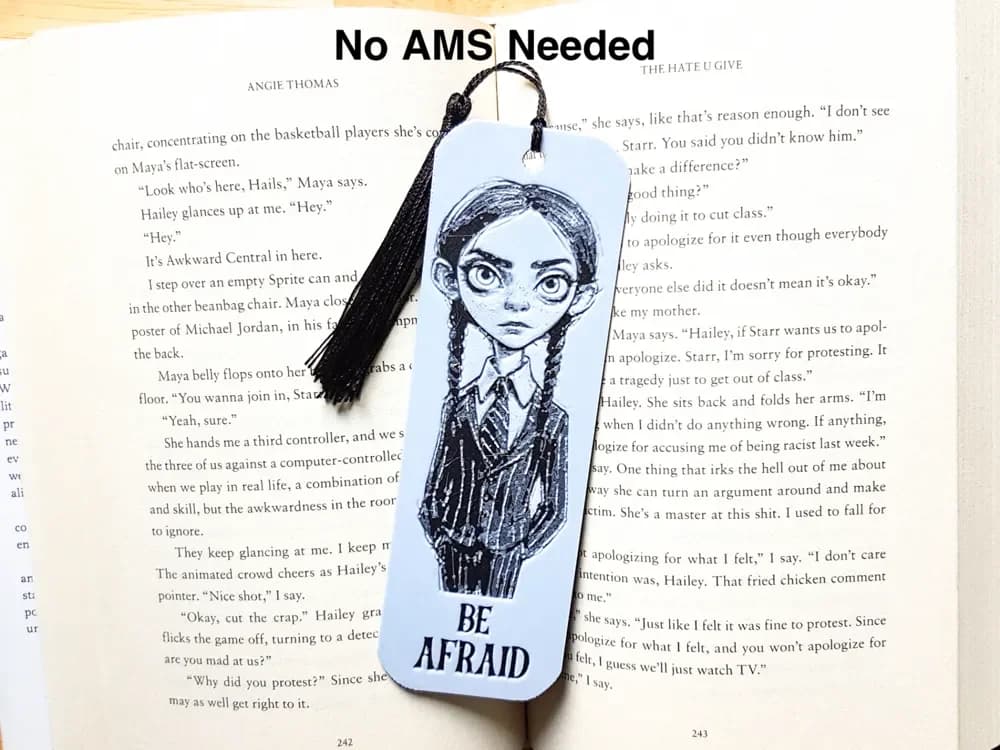 Bookmark, Wednesday. Hueforge. by Dame Jo HueForge model: Bookmark, Wednesday. Hueforge. by Dame Jo