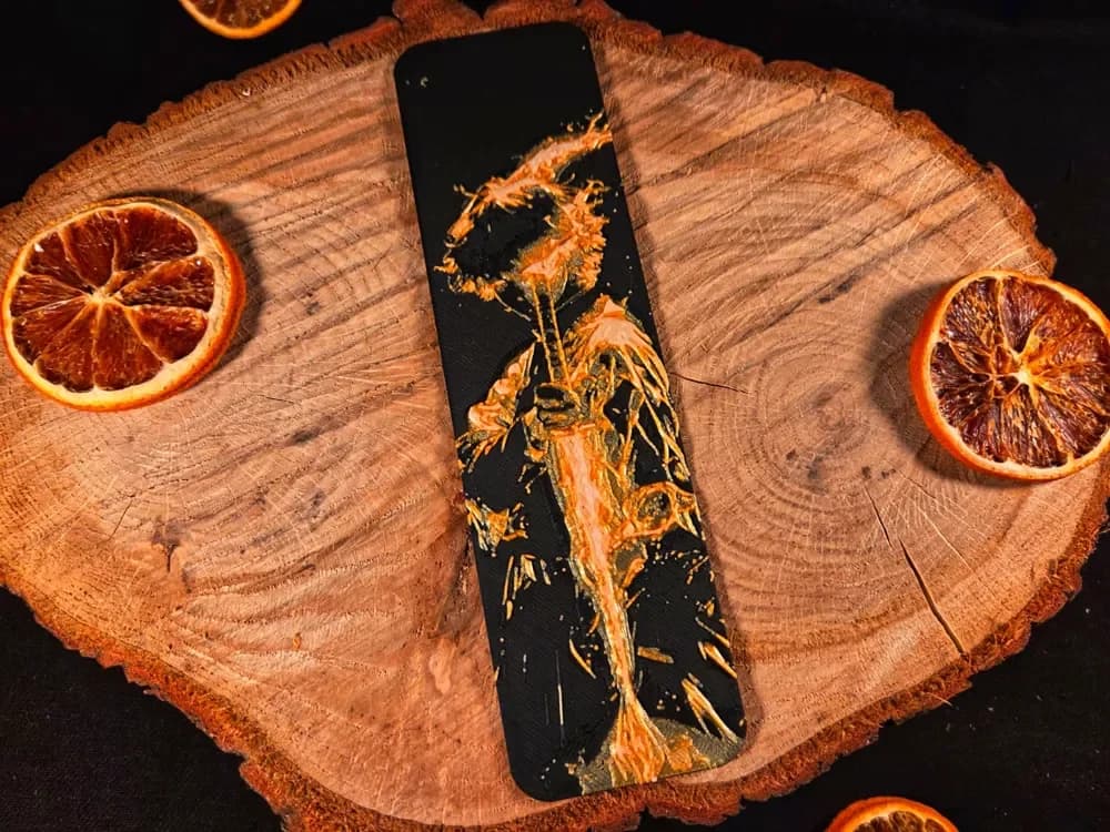 Demon Slayer Zenitsu Agatsuma bookmark by EternalDesigns3D HueForge model: Demon Slayer Zenitsu Agatsuma bookmark by EternalDesigns3D