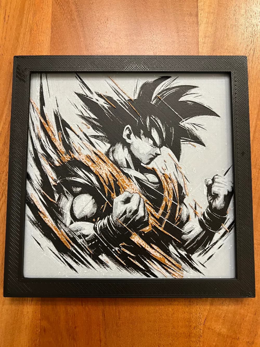 Goku in Orange by JustBe 3D Printing HueForge model: Goku in Orange by JustBe 3D Printing
