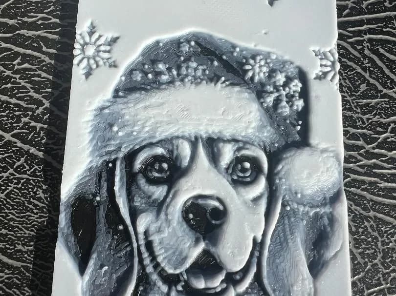 Christmas Santa Beagle Bookmark FREE commercial li by Leafy HueForge model: Christmas Santa Beagle Bookmark FREE commercial li by Leafy