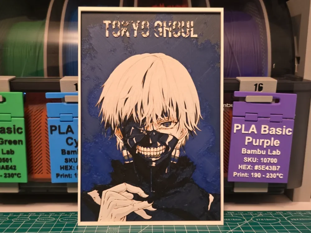HueForge model: Tokyo Ghoul Poster - Hueforge Art by Lumpy3D