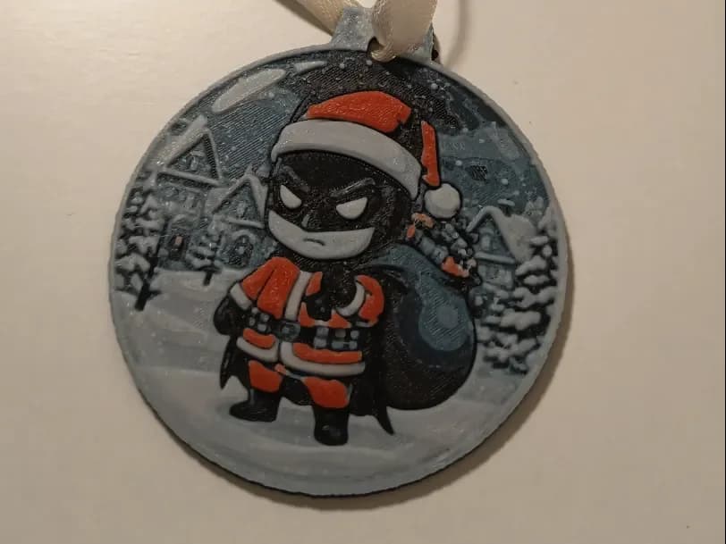 Christmas ornament hueforge Batman by 3DNesy HueForge model: Christmas ornament hueforge Batman by 3DNesy
