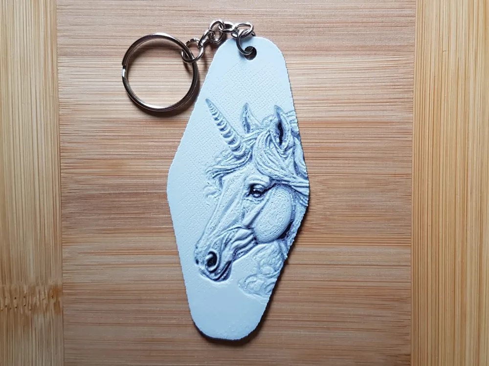 Keychain, Hotel/Motel Style, Unicorn by Dame Jo HueForge model: Keychain, Hotel/Motel Style, Unicorn by Dame Jo
