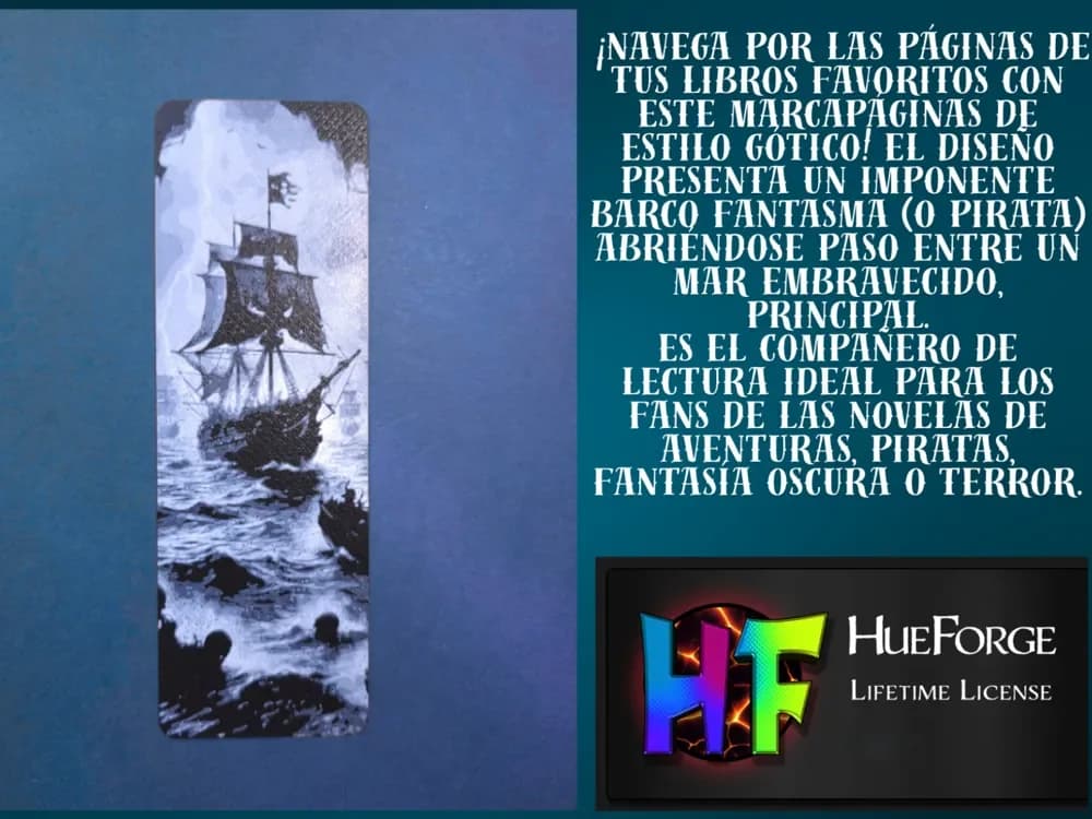 Bookmark Ghost Ship v3 by FYTY112 HueForge model: Bookmark Ghost Ship v3 by FYTY112