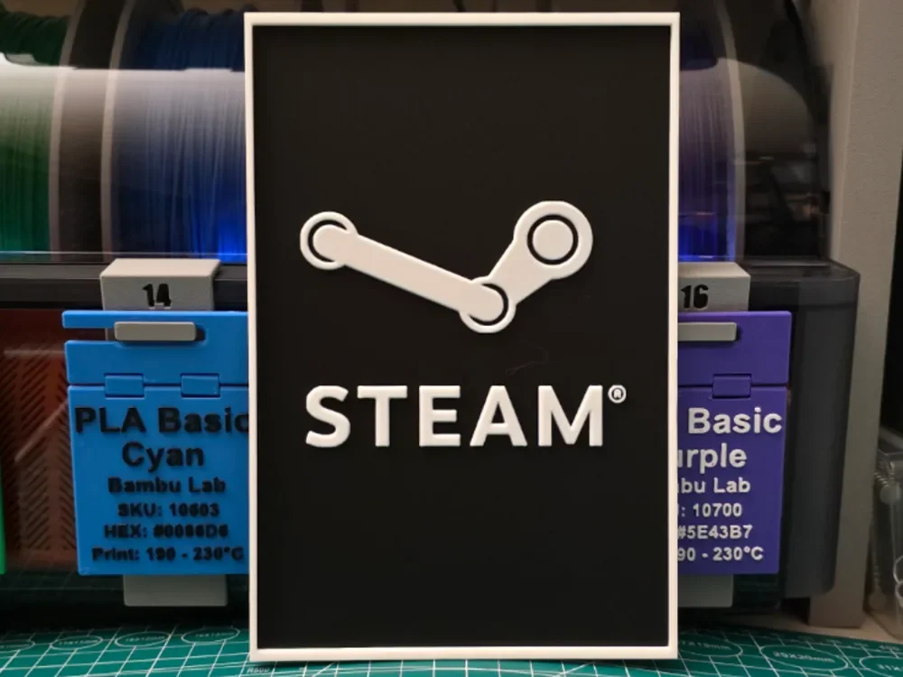 Steam Logo Poster - Hueforge Art by Lumpy3D HueForge model: Steam Logo Poster - Hueforge Art by Lumpy3D