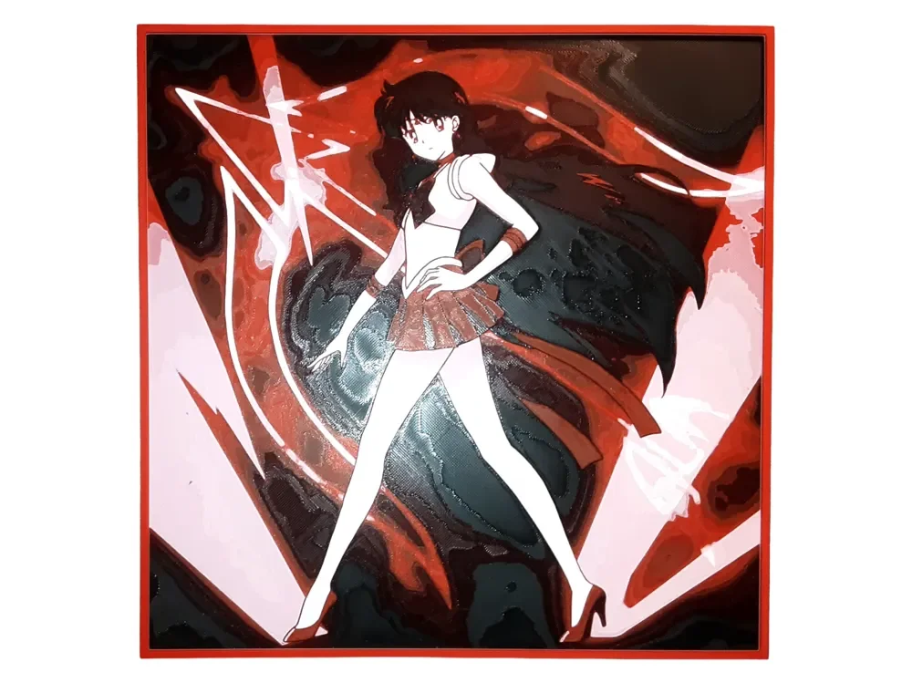 HueForge model: Sailor Mars Hueforge Sailor Moon Red Anime Manga by Elsie Moonshadow