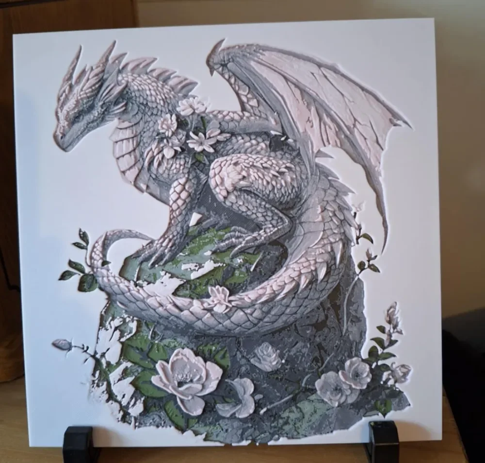 Dragon hueforge - 4 colours by 3dGlow HueForge model: Dragon hueforge - 4 colours by 3dGlow