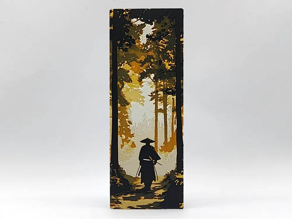The Autumn Ronin Bookmark - Hueforge by Sarge HueForge model: The Autumn Ronin Bookmark - Hueforge by Sarge