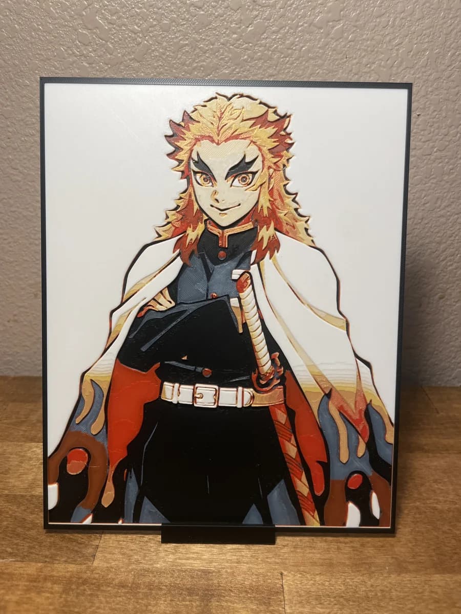 Kyojuro - Demon Slayer by Cloudy Nostalgia HueForge model: Kyojuro - Demon Slayer by Cloudy Nostalgia