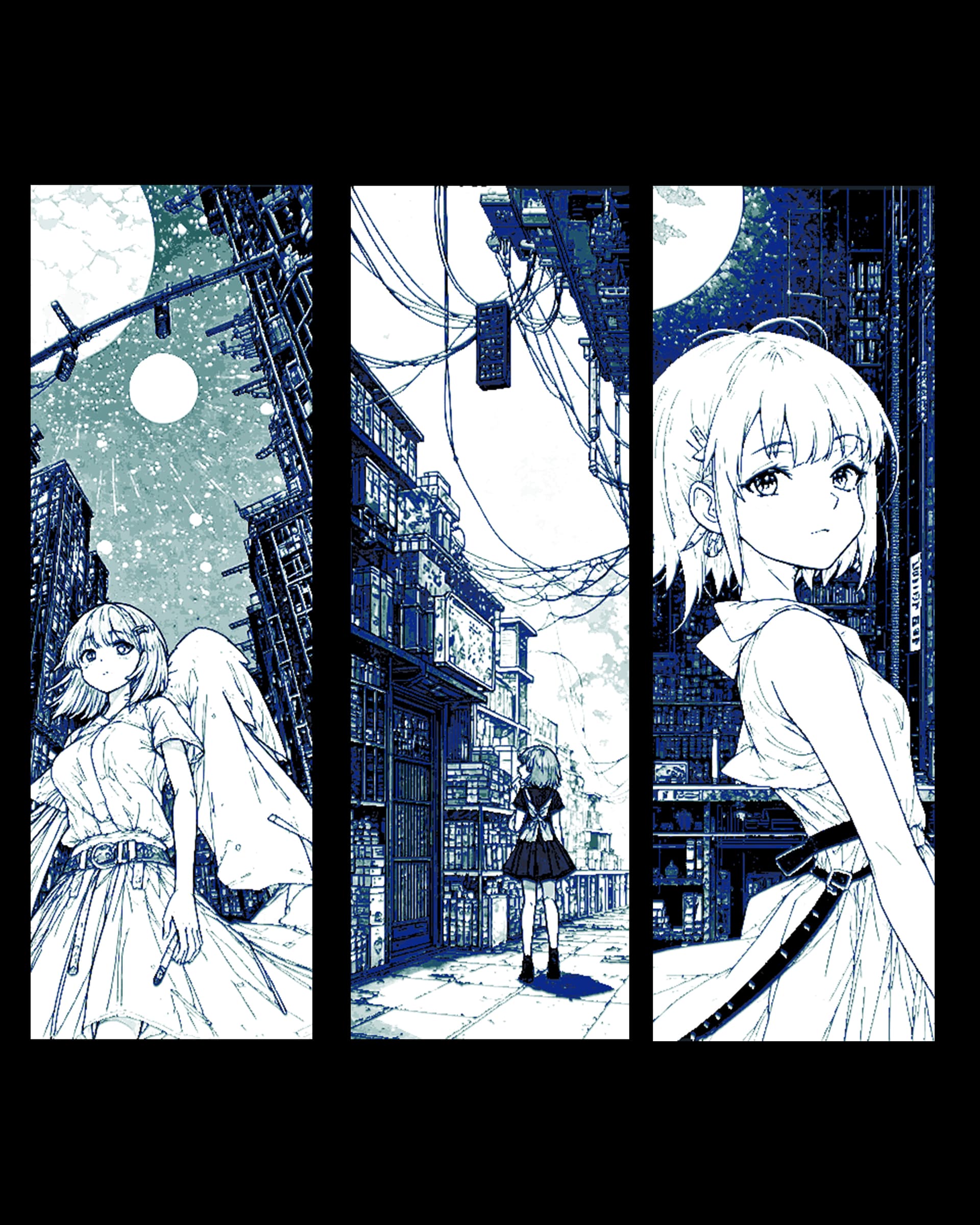 The wonder of the city for the anime girl - Set of bookmarks The wonder of the city for the anime girl - Set of bookmarks