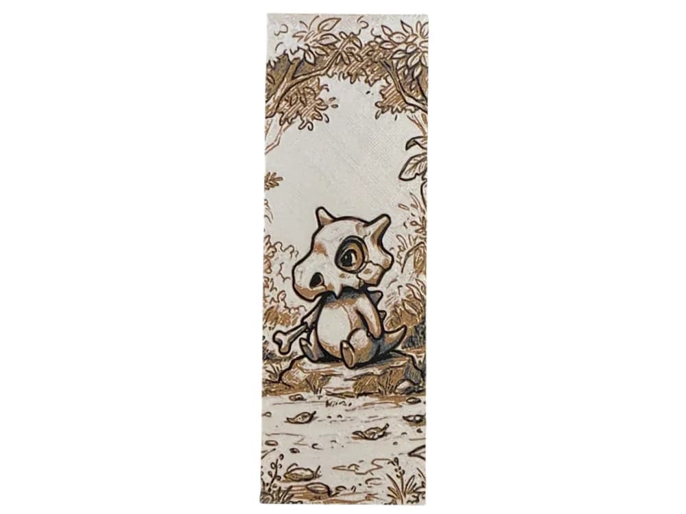 Cubone Pokemon Bookmark by The SkyLab 3D HueForge model: Cubone Pokemon Bookmark by The SkyLab 3D