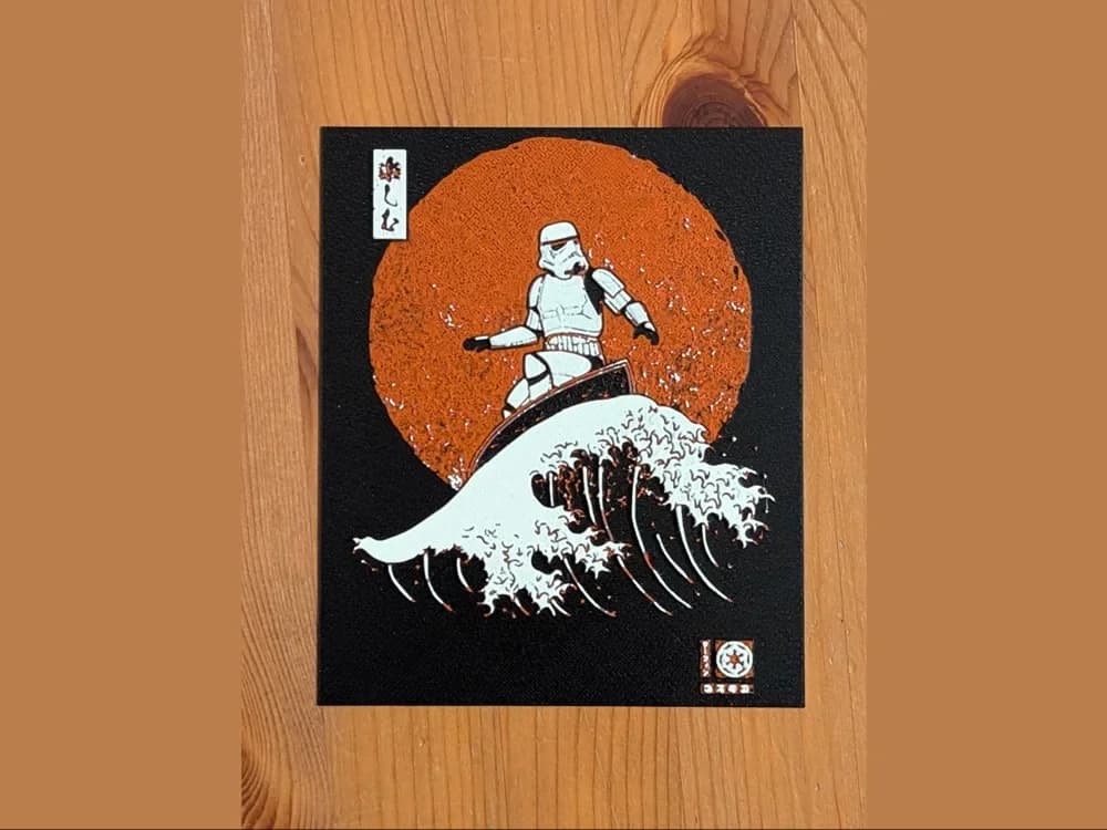 Star Wars Surfin by suaimondi HueForge model: Star Wars Surfin by suaimondi